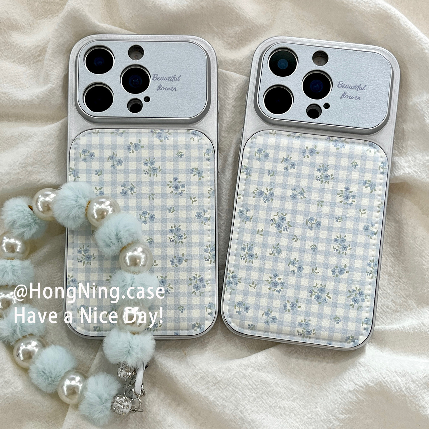 小香风蓝色碎花带挂链适用iPhone17ProMax手机壳秋冬皮质个性苹果16pro新款15PRO女款小众13硅胶14防摔全包软,3C数码配件,手机保护套/壳,淘宝优惠券,粉丝福利购,淘宝优惠卷