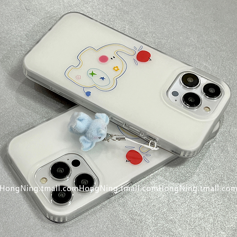 趣味可爱卡通大象涂鸦带挂件适用苹果16ProMax手机壳iPhone13新款16pro小众女款14防摔15PRO硅胶简约全包男生
