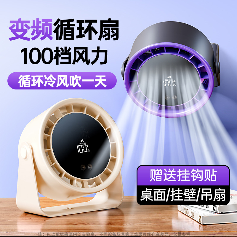 桌面风扇小型静音办公室桌上面2025新款台式电风扇家用壁挂厨房儿
