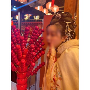 古风氛围彷真冰糖葫芦摄影道具网红自拍馆糖葫芦室内场景美陈布置