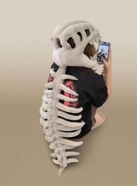 跨境Dinosaur Skeleton Costume侏罗纪之旅恐龙骨架服装 鹿晗同款