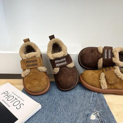 大棉羊羔毛加绒豆鞋女童韩