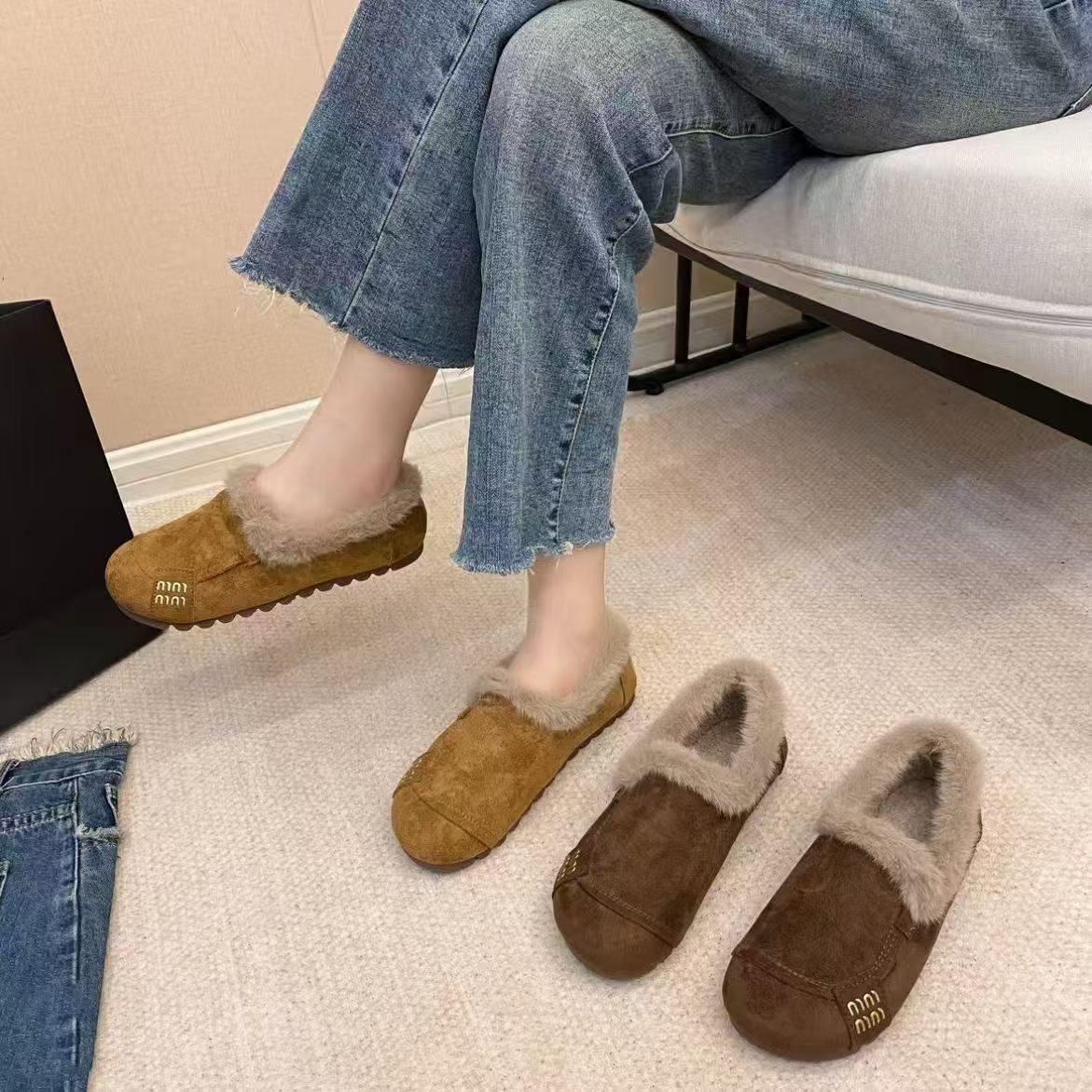 外穿保暖豆豆鞋子勃肯鞋