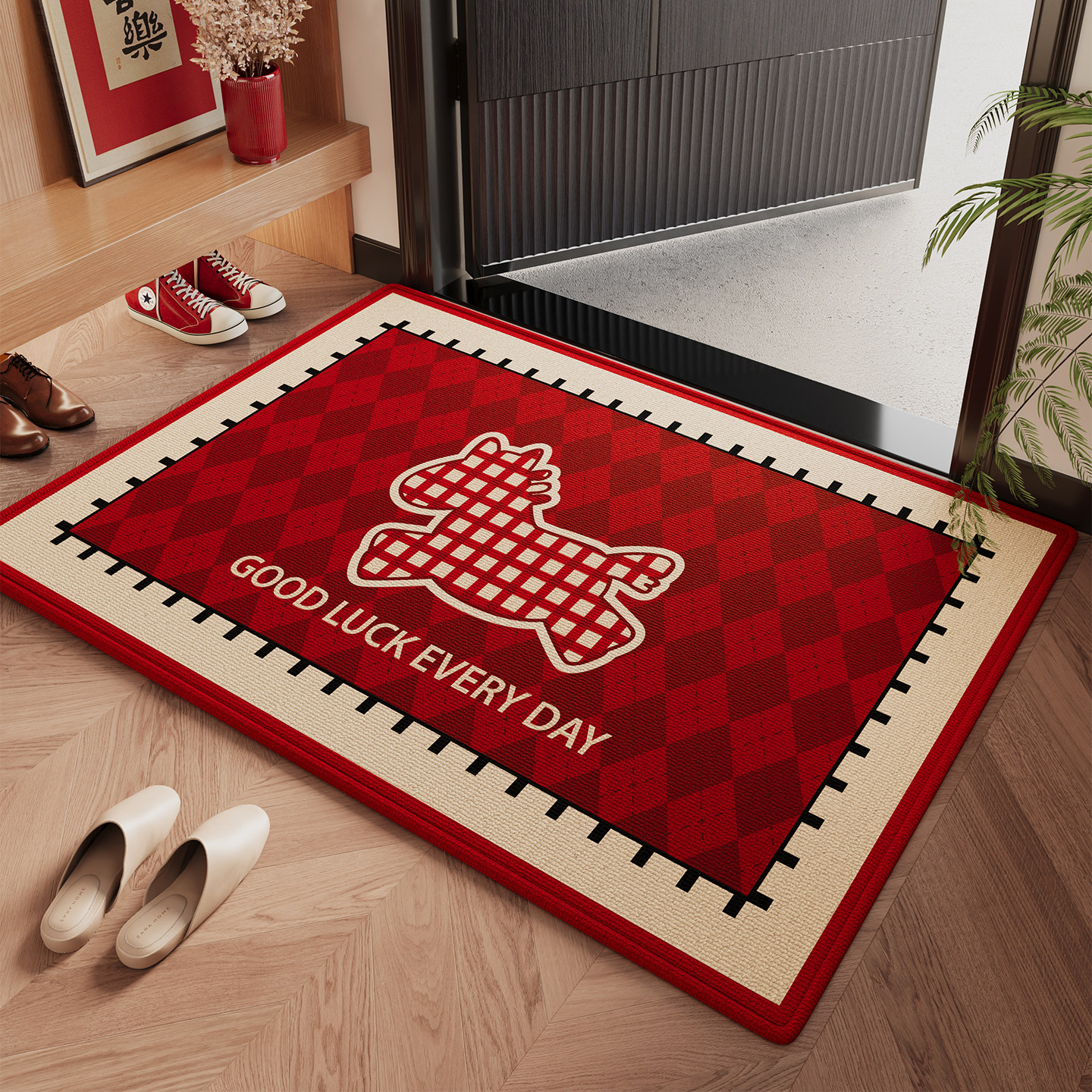 新年红入户防滑耐磨耐脏门垫