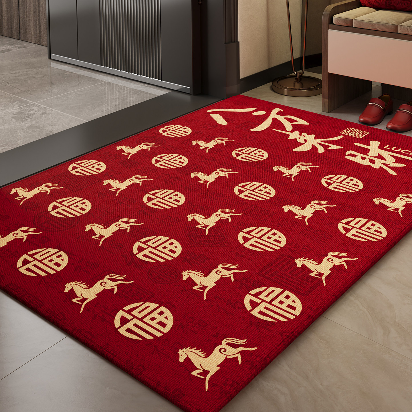 新年耐脏耐磨入户门地垫2026新款防滑脚垫玄关喜庆除尘高级感地毯,居家布艺,入户地垫,淘宝优惠券,粉丝福利购,淘宝优惠卷