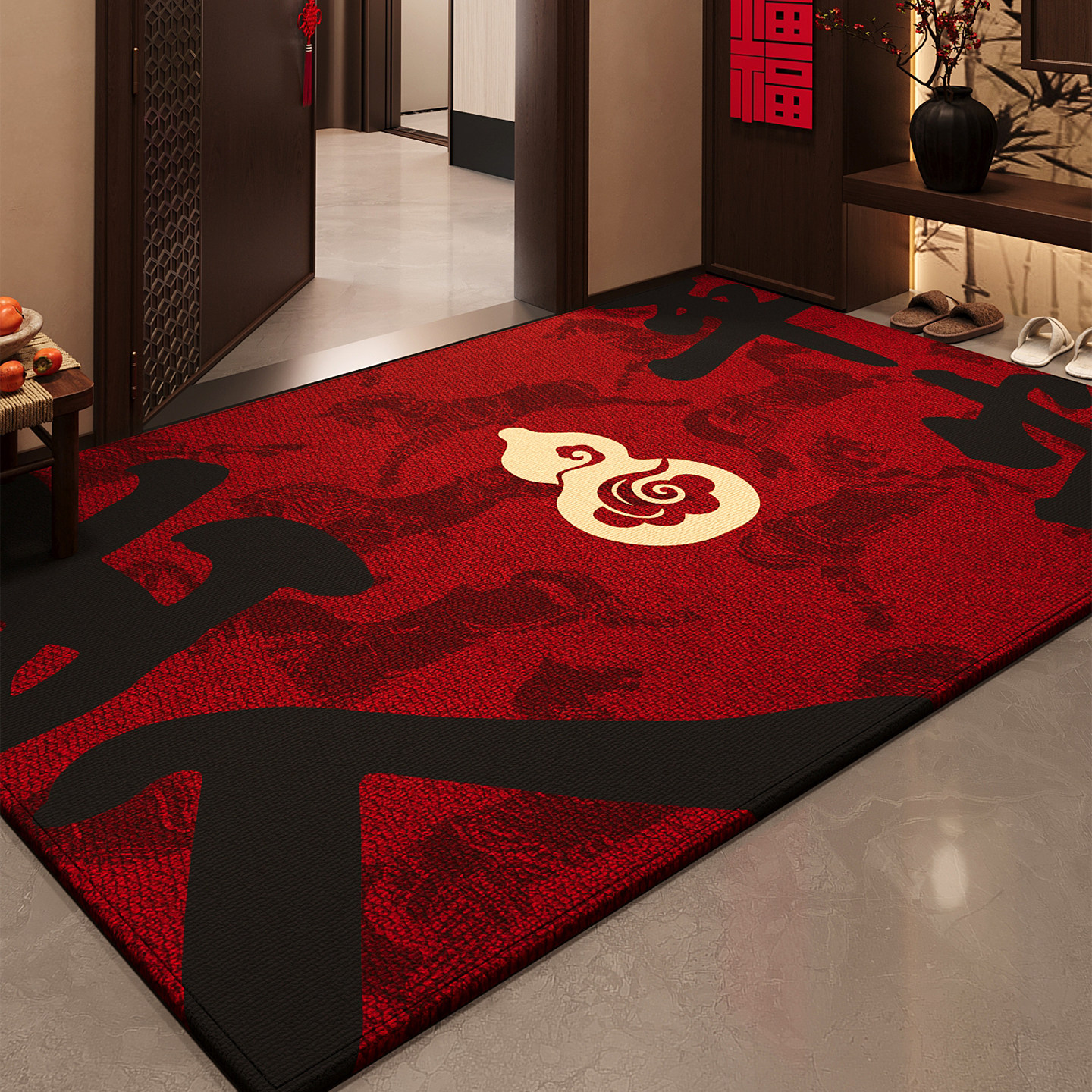 2026新年红入户地垫防滑耐脏