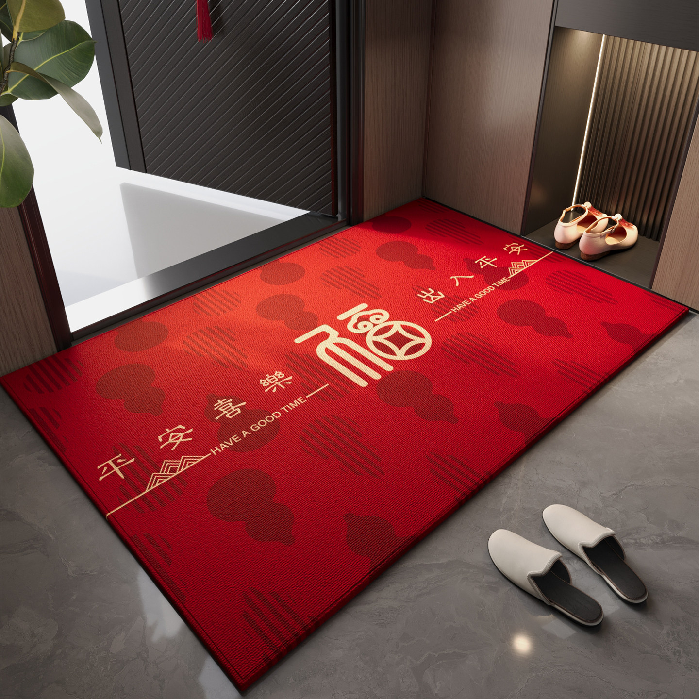 新年入户门地垫2026新款红色喜庆防滑脚垫耐脏除尘玄关高级感地毯,居家布艺,入户地垫,淘宝优惠券,粉丝福利购,淘宝优惠卷