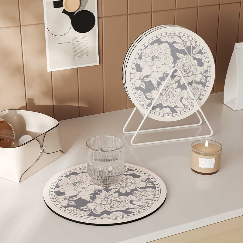 圆形杯垫餐垫沥水垫软垫硅藻泥吸水垫碗盘耐脏茶杯防烫餐桌隔热垫