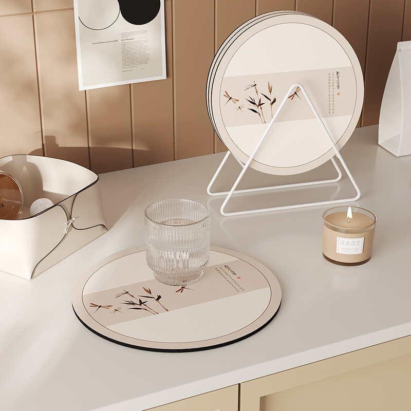 圆形隔热垫杯垫茶杯防烫餐桌碗盘硅藻泥吸水垫耐脏餐垫沥水垫软垫