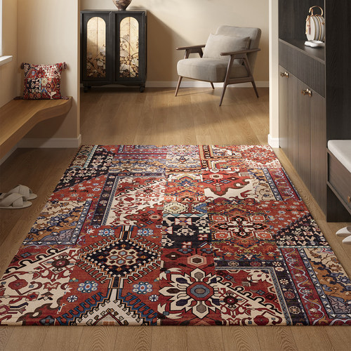 入户门地垫美式复古玄关大门口进门脚垫子民族风防滑除尘家用地毯