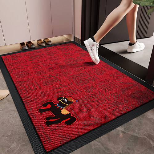 红色高级感入户门地垫玄关