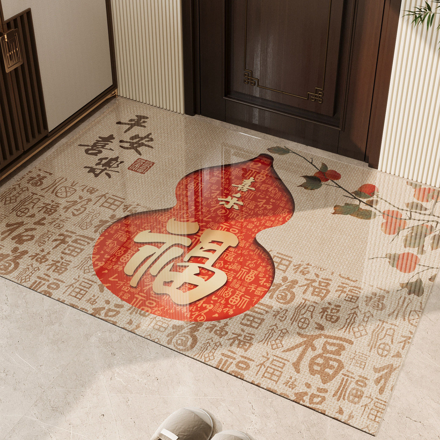 新中式入户门地垫大门口防滑脚垫透明软玻璃耐脏除尘免洗地毯定制,居家布艺,入户地垫,淘宝优惠券,粉丝福利购,淘宝优惠卷