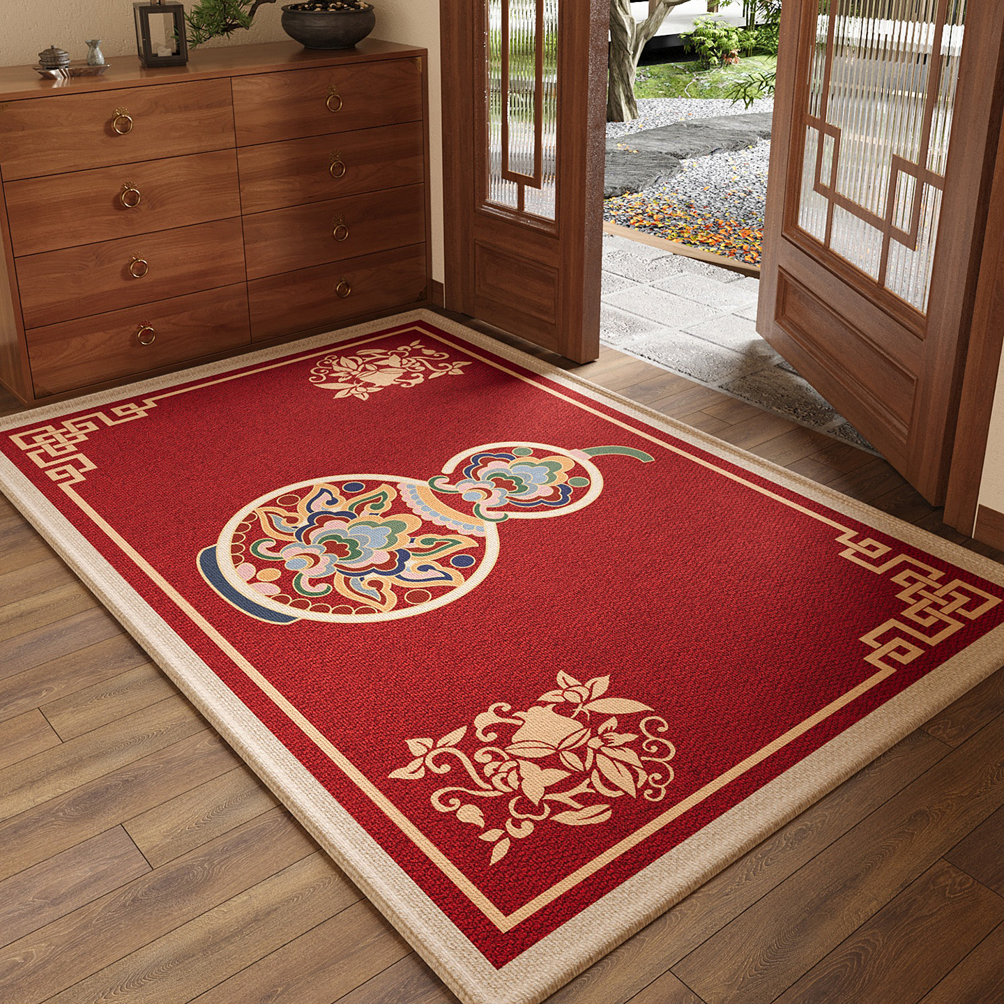 入户门地垫马年红色2026新款防滑脚垫玄关新中式耐脏除尘门垫地毯,居家布艺,入户地垫,淘宝优惠券,粉丝福利购,淘宝优惠卷