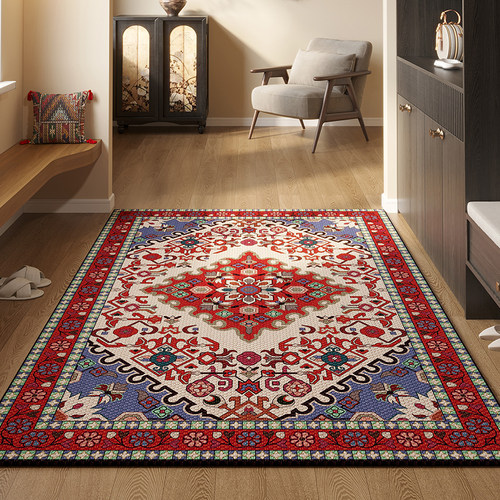 民族风地垫入户门垫玄关大门口进门脚垫防滑除尘地毯复古风门毯垫