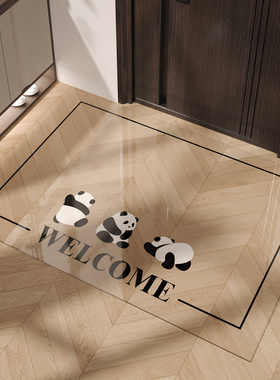 入户门地垫PVC软玻璃大门口防滑脚垫卡通耐脏除尘免洗高级感地毯