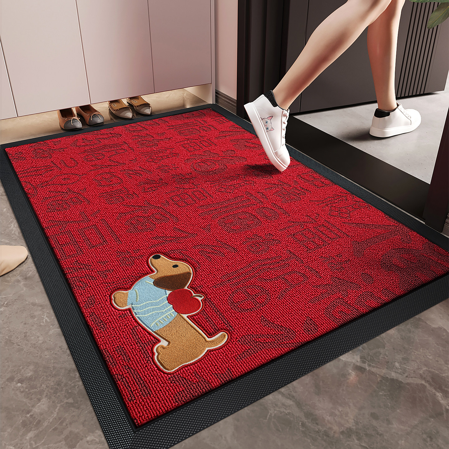 入户门地垫玄关大门口进门脚垫子红色高级感防滑除尘耐脏耐磨地毯,居家布艺,入户地垫,淘宝优惠券,粉丝福利购,淘宝优惠卷