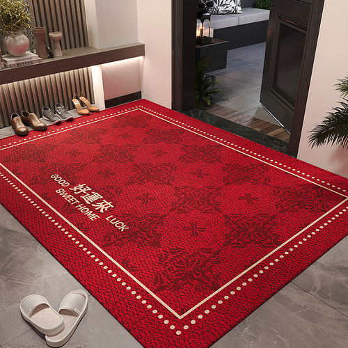 入户门地垫可裁剪地毯红色喜庆