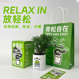 请放青松雾松树植物盆栽书房吸甲醛办公室桌面绿植创意送企业礼物