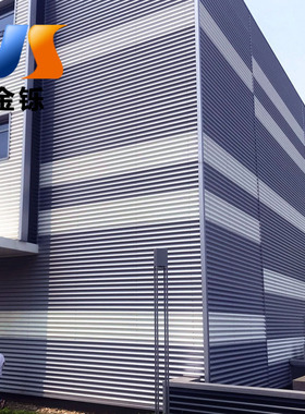 0.8mm铝镁锰板 汽车4S店780型金属浅灰色墙面波纹板 金属墙面板