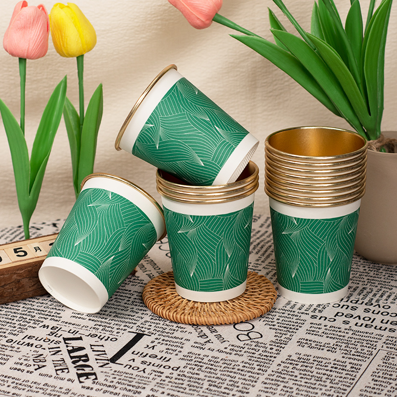 誉雀高端金箔一次性纸杯茶水杯