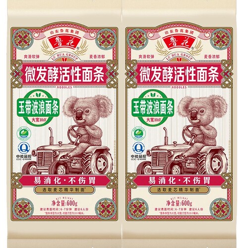 鲁花玉带波浪面条600g*2袋