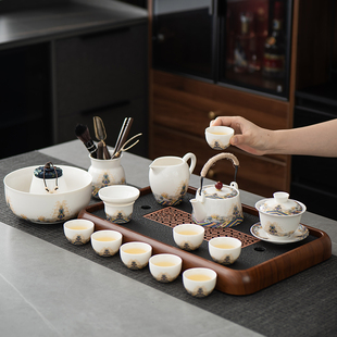 家用办公室会客高档茶壶茶杯陶瓷泡茶神器 德化白瓷功夫茶具套装