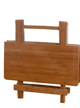 80*80方桌楠竹折叠桌小饭桌折叠折叠圆桌手提竹桌子厂家直销