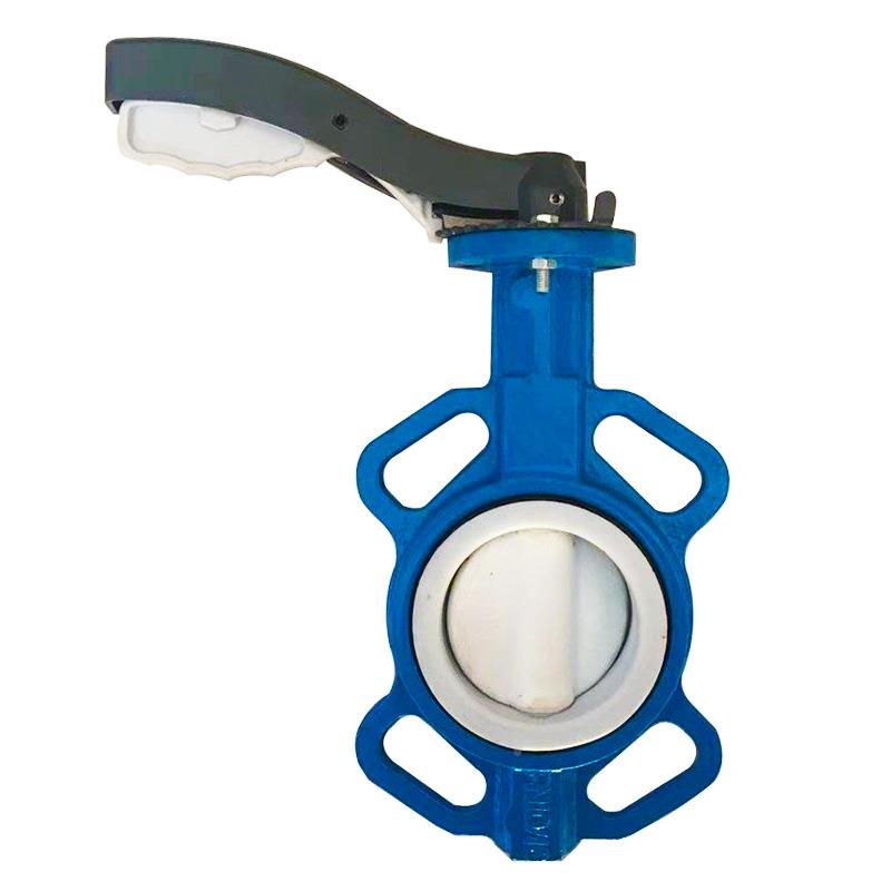 四氟板四氟蝶阀铝合金F手柄对夹阀中线蝶阀厂家河北D71-蝶10Q