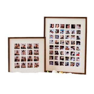 48宫格相框挂墙九宫格洗照片打印实木婚纱框情侣拼图画框装裱