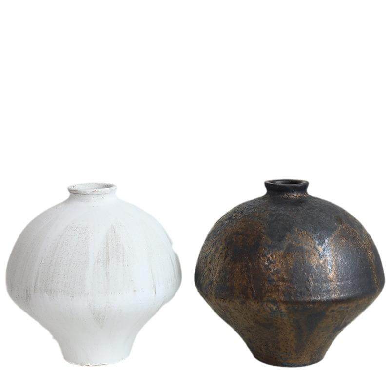 日式侘寂风纯手工花瓶景德镇陶艺茶空间花器摆件茶道具源头工厂