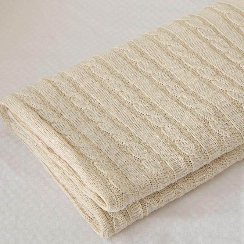 厂家直销现货供应全棉麻花毛线针织毯手工沙发线毯空调夏被