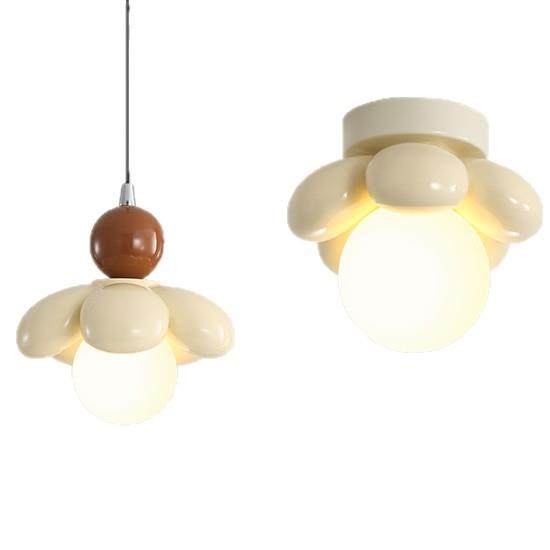 法式奶油风儿童房卧室床头小吊灯简约创意花朵过道走廊玄关吸顶灯,家装灯饰光源,智能吊灯,淘宝优惠券,粉丝福利购,淘宝优惠卷