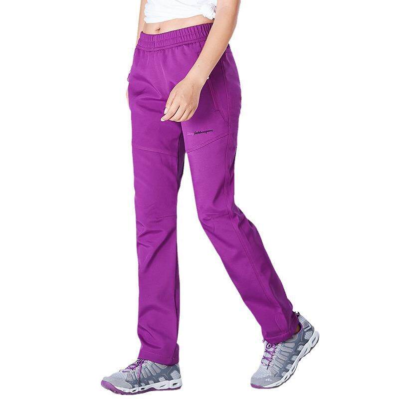 加绒冲锋裤男女秋冬季防风防泼水透气户外徒步登山休闲直筒软壳裤