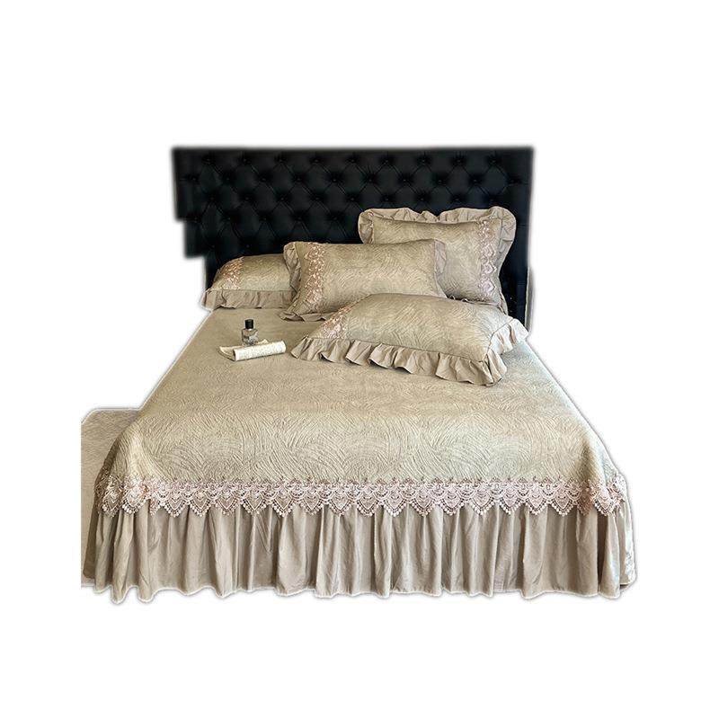 2025新款高端复古法式轻奢风PE凉感提花软凉席床裙三件套空调席子,床上用品,冰丝席,淘宝优惠券,粉丝福利购,淘宝优惠卷