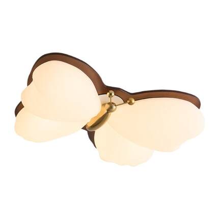 儿童房吸顶灯中古奶油风温馨公主led卧室蝴蝶灯具全光谱超亮房间