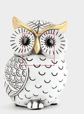 磁铁猫头鹰摆件树脂装饰品家居庭院钥匙吸铁强磁创意艺术摆件