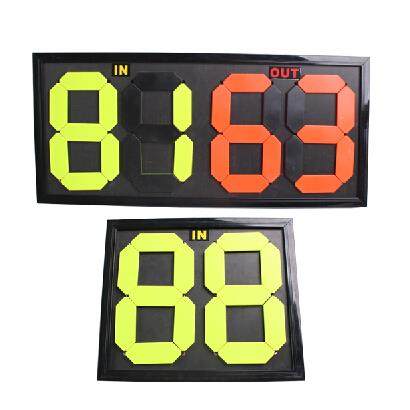 厂家生产足球换人牌记分牌双面显示手举足球翻号牌裁判4位计分牌