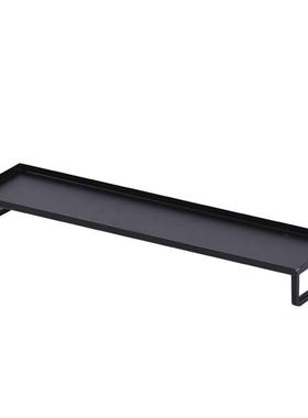 现代新中式铁艺茶具收纳装饰架托盘玄关博古架客厅茶几金属工艺品