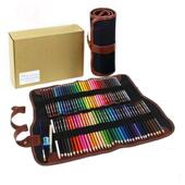 彩色铅笔72色48色6色卷笔帘套装 美术手绘画笔水溶性彩铅