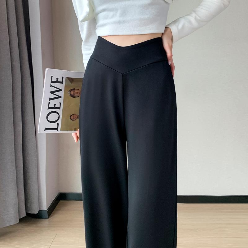 阔腿裤女2024新款春秋款高级感高腰直筒裤垂感秋冬季小个子西装裤