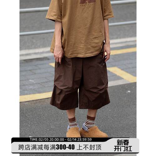 水曜日定休 户外机能风短裤男七分裤立体大口袋设计速干裤子宽松