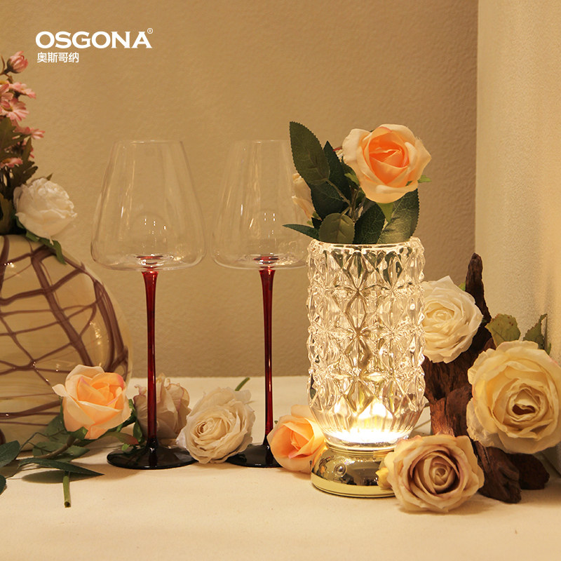 【品牌工厂】奥斯哥纳轻奢装饰台灯红酒杯氛围高级感礼物繁花景红