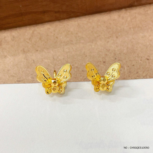 5G黄金空心仿钻蝴蝶耳钉