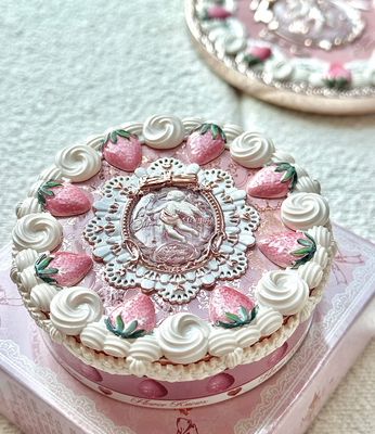 花知晓草莓丘比特美妆粉饼哑光提亮柔焦控油持遮瑕不脱妆蜜粉补妆