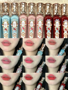 花知晓草莓洛可可唇霜唇釉口红豆沙色小众平价学生唇釉唇泥显白