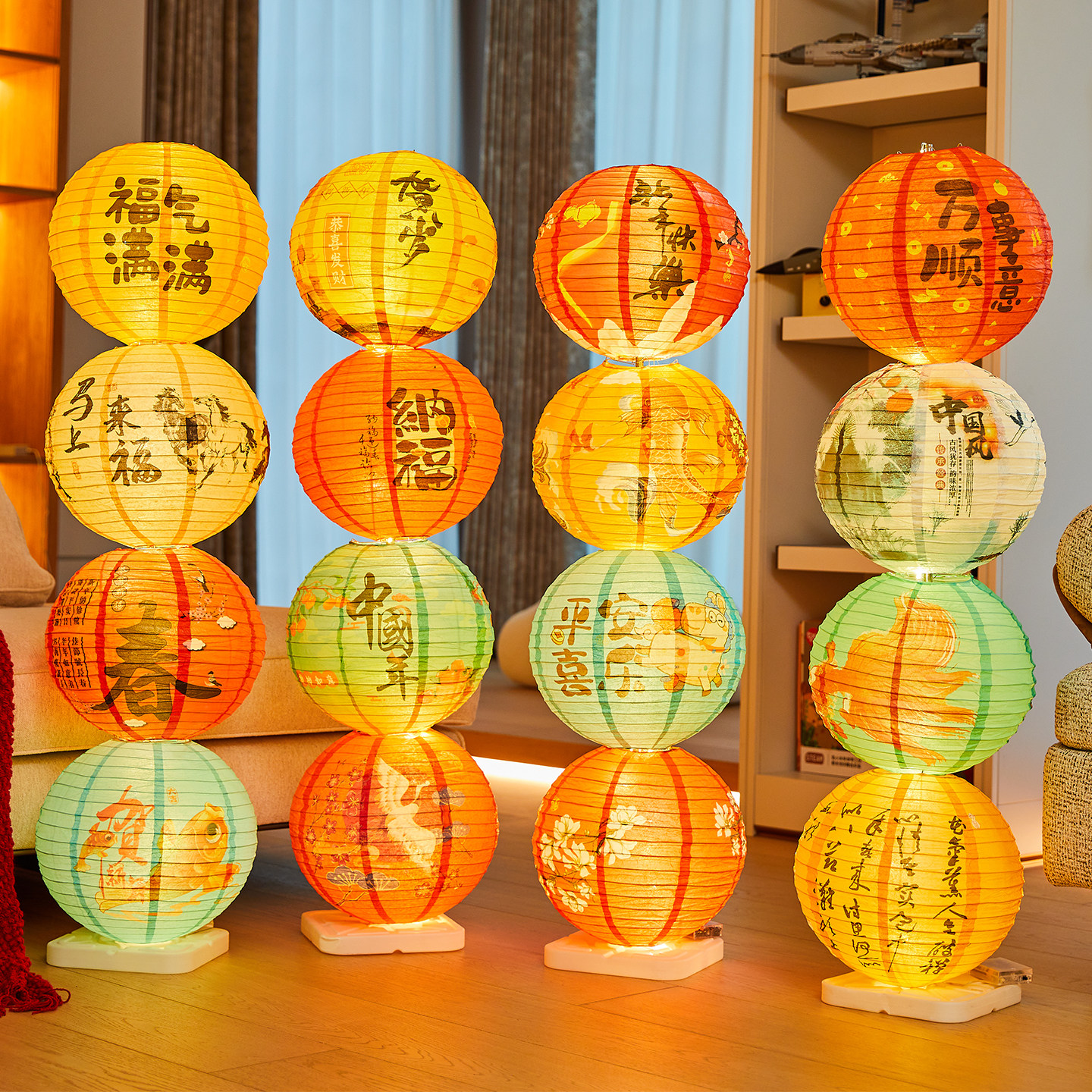 2026新年灯笼立柱盒子堆头元旦商场酒店大厅布置店铺橱窗装饰摆件,节庆用品/礼品,装扮布置套餐,淘宝优惠券,粉丝福利购,淘宝优惠卷