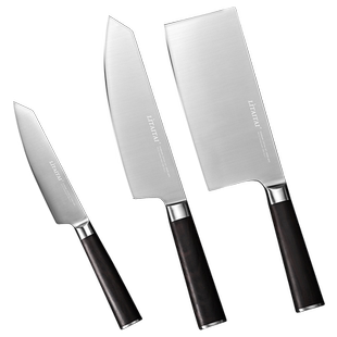 利太太菜刀家用不锈钢切肉片厨房刀斩切刀木质刀柄切片刀厨师专用