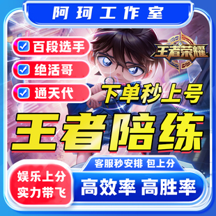 【国服工作室】王者荣耀陪玩陪练包赢包星 会走路就赢 输1补2净胜