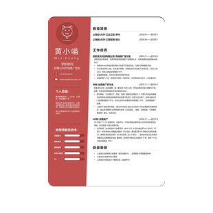 求职中英文小升初简历模板代做设计制作优化个人定制修改翻译代写