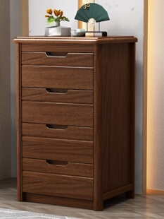 掌上明珠家具包邮胡桃木实木五斗柜现代简约家用收纳卧室储物三斗